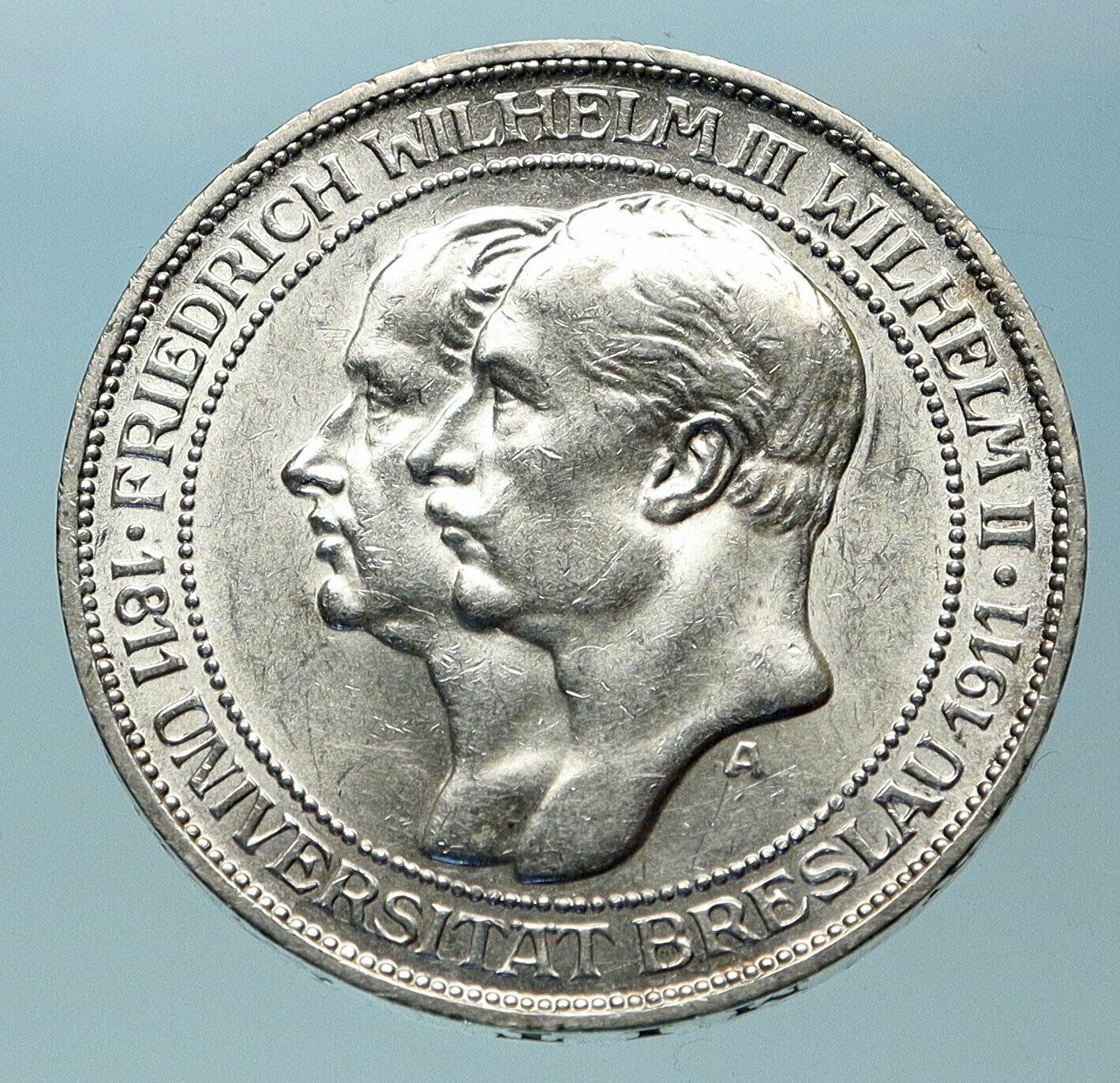 1911 PRUSSIA KINGDOM Germany WILHELM II and III Silver 3 Mark German Coin i83818