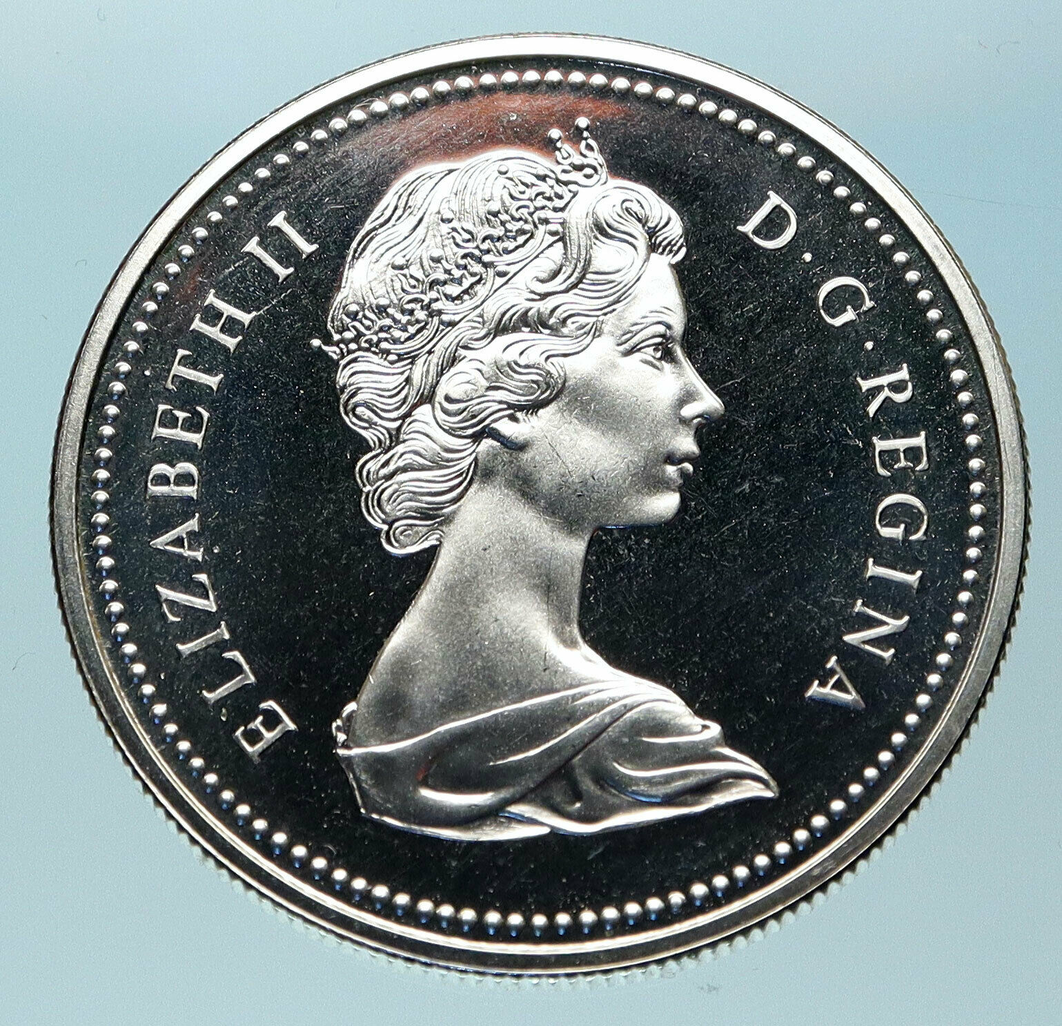 1971 Canada British Columbia UK Queen Elizabeth II Proof Silver $1 Coin i83820