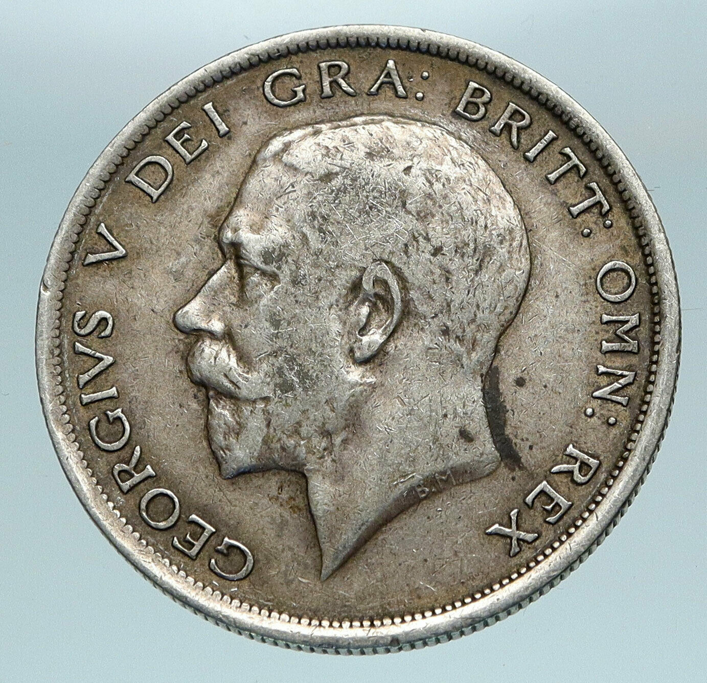 1919 Great Britain United Kingdom UK King GEORGE V Silver Half Crown Coin i84128