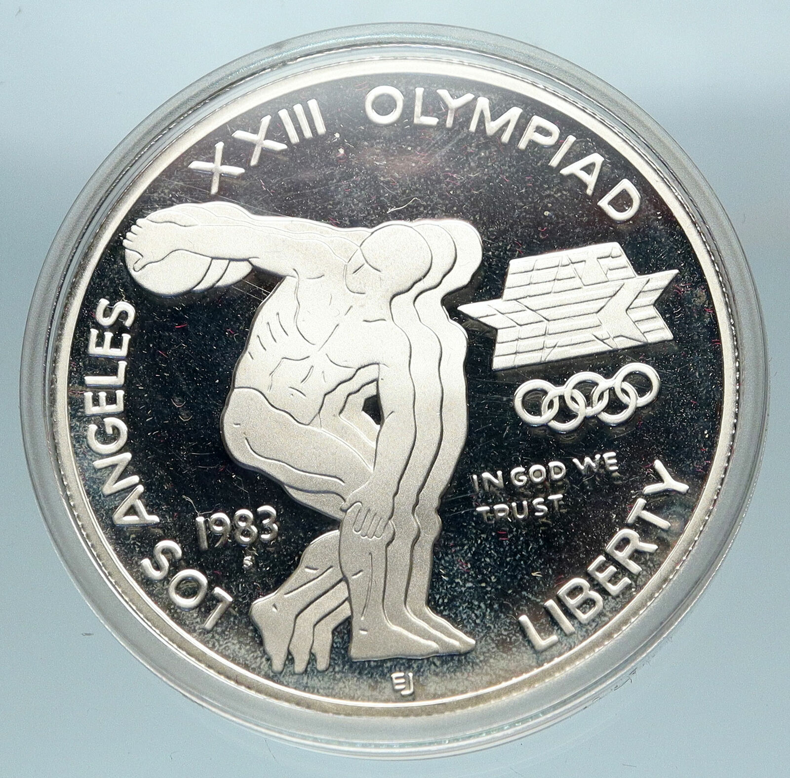 1983 UNITED STATES Los Angeles 23rd Olympics OLD Proof Silver Dollar Coin i84133