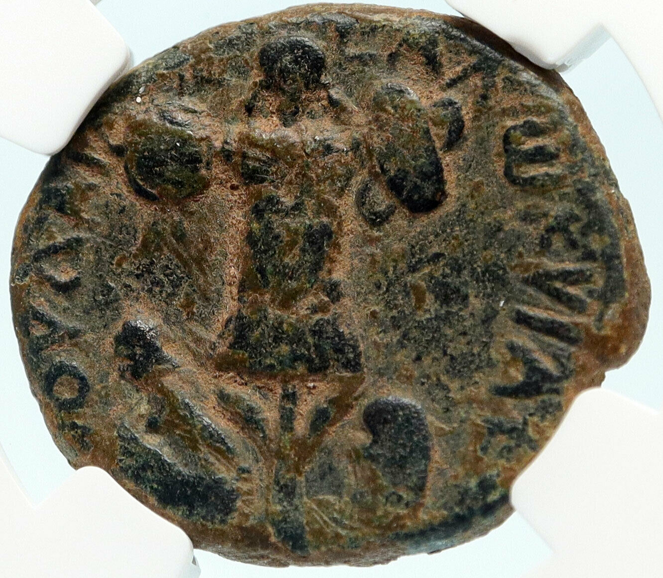 TITUS Authentic Ancient JUDAEA CAPTA Caesarea Maritima Roman Coin NGC i83596