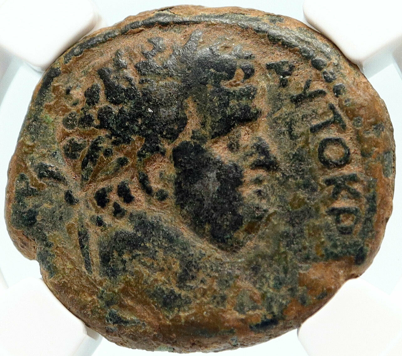 TITUS Authentic Ancient JUDAEA CAPTA Caesarea Maritima Roman Coin NGC i83596