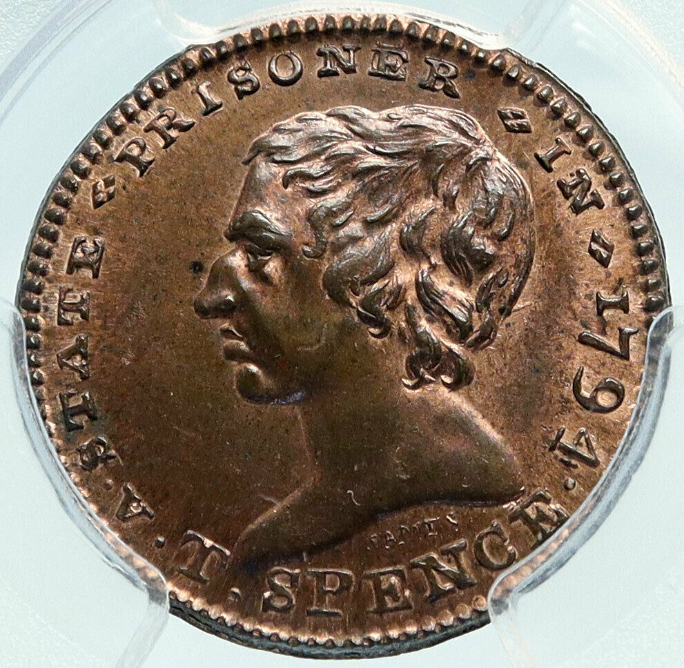 1794 ENGLAND UK Middlesex Spence's POLITICAL PRISONER Conder Token PCGS i84007