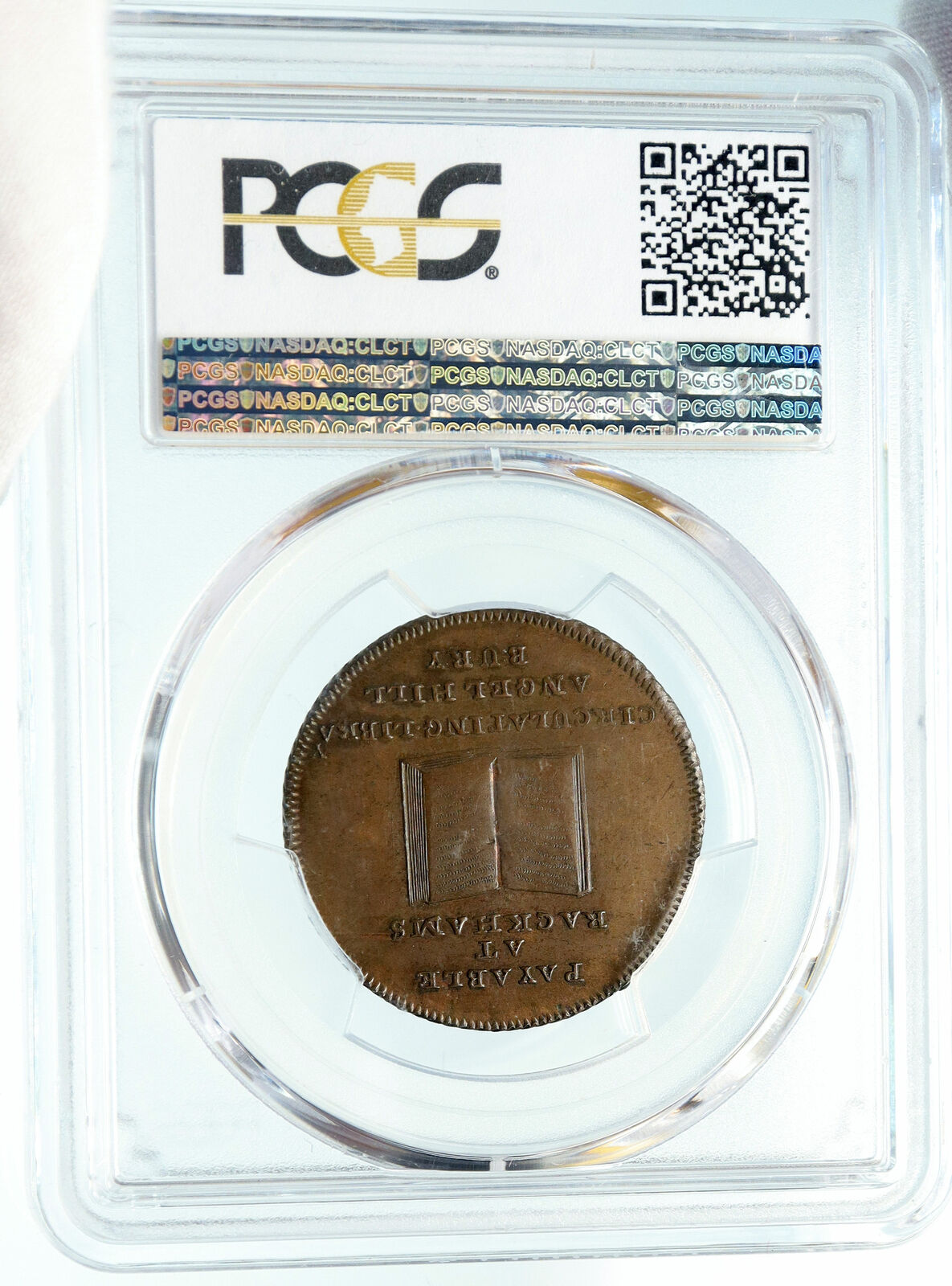 1790 ENGLAND UK Suffolk Bury Abbey Gate Antique 1/2 P Conder Token PCGS i84019