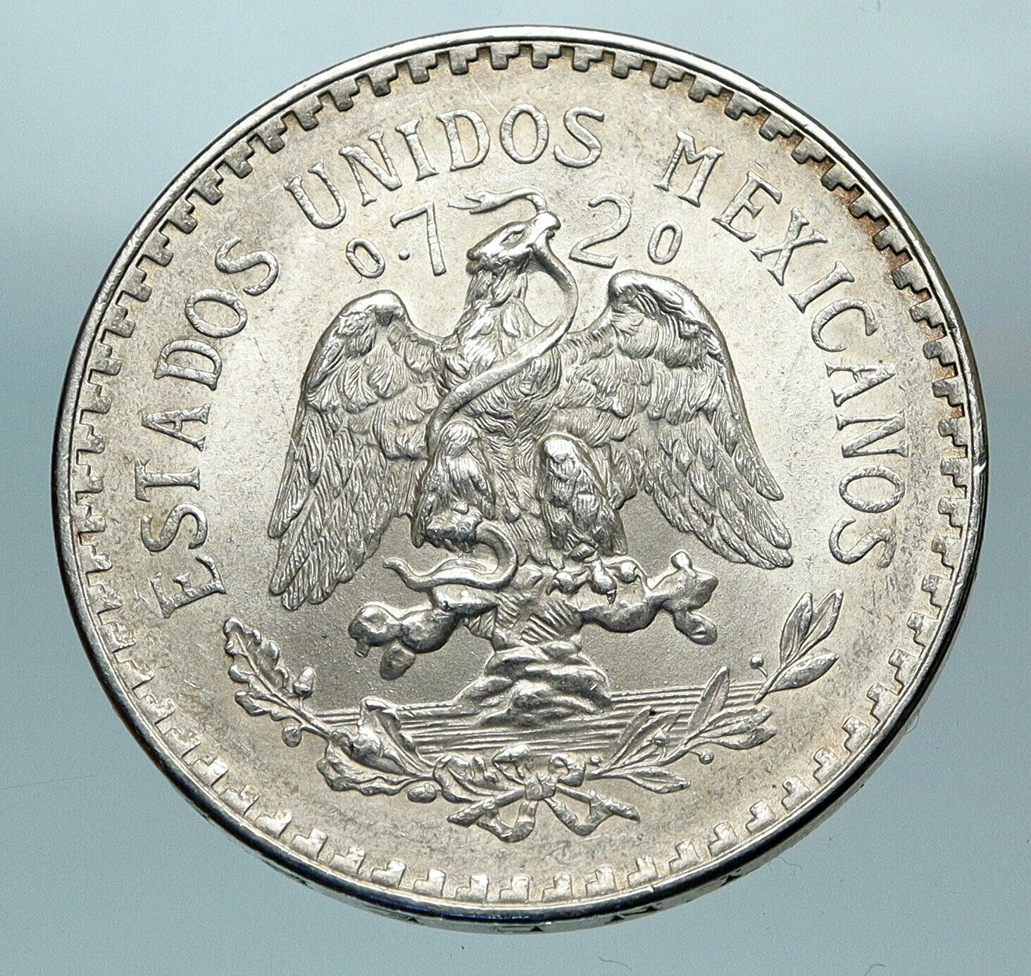 1944 MEXICO Eagle Liberty Cap Large Vintage OLD Silver Peso Mexican Coin i84342