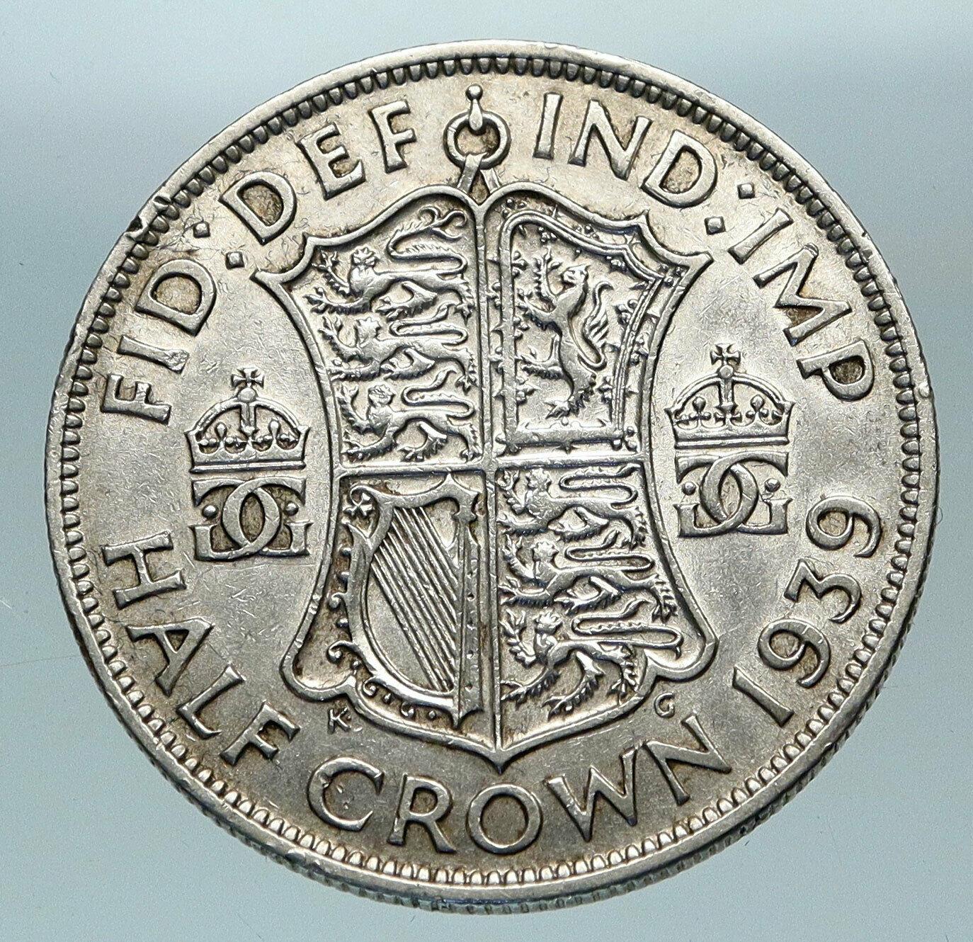 1939 Great Britain United Kingdom UK GEORGE VI OLD Silver Half Crown Coin i84287