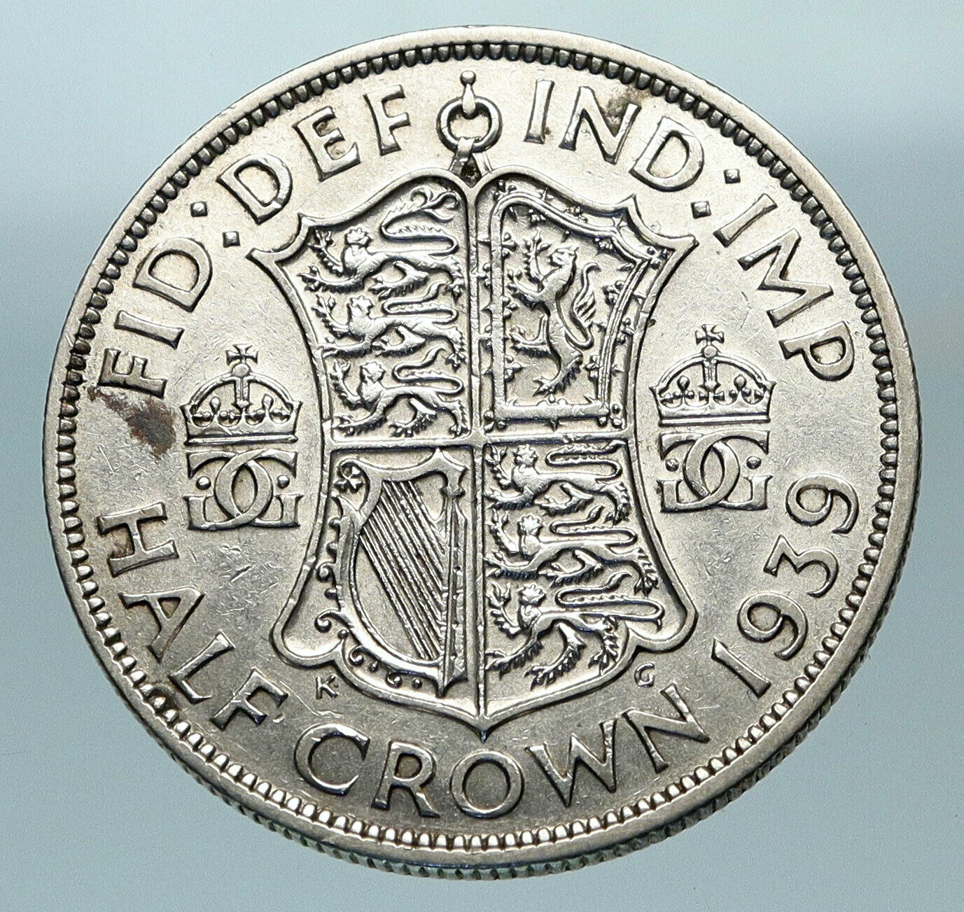 1939 Great Britain United Kingdom UK GEORGE VI OLD Silver Half Crown Coin i84341