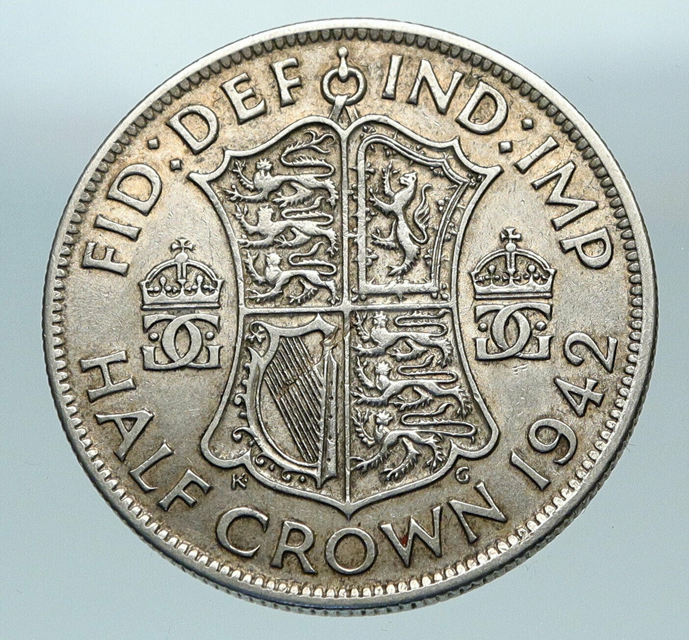 1942 Great Britain United Kingdom UK GEORGE VI Silver Half Crown Coin i84365