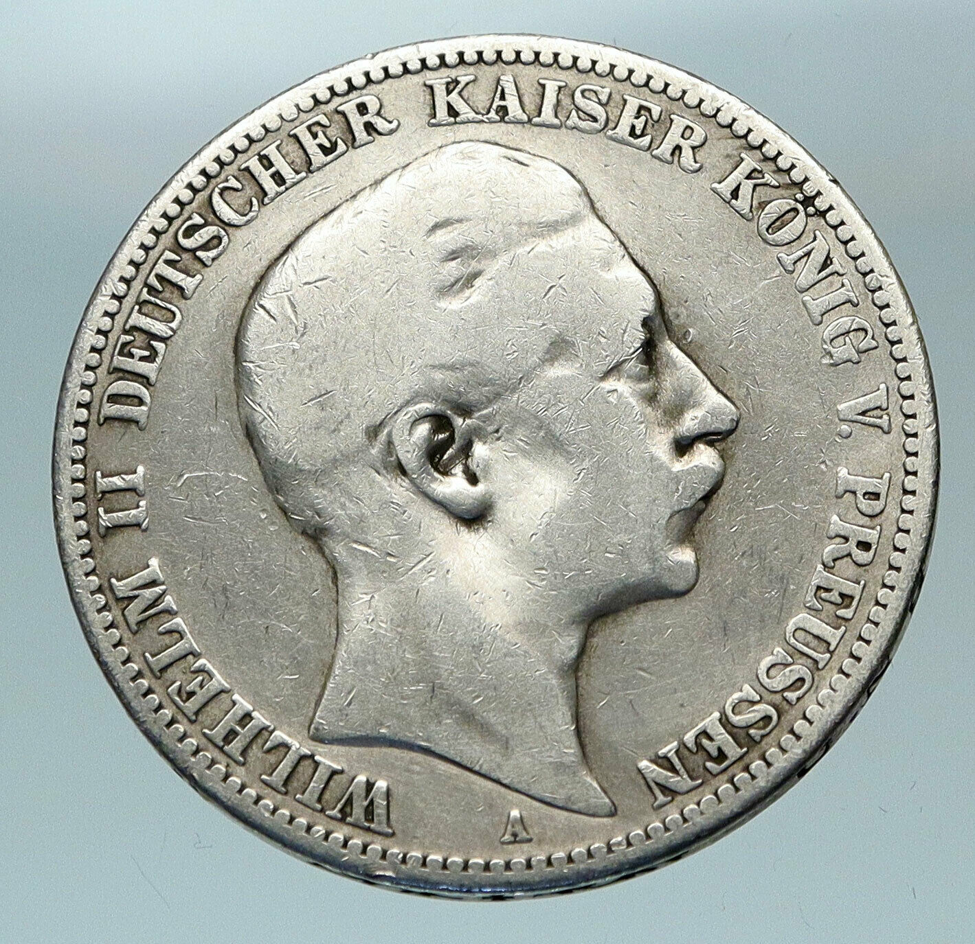 1912 PRUSSIA KINGDOM Germany WILHELM II Genuine Silver 3 Mark German Coin i84363