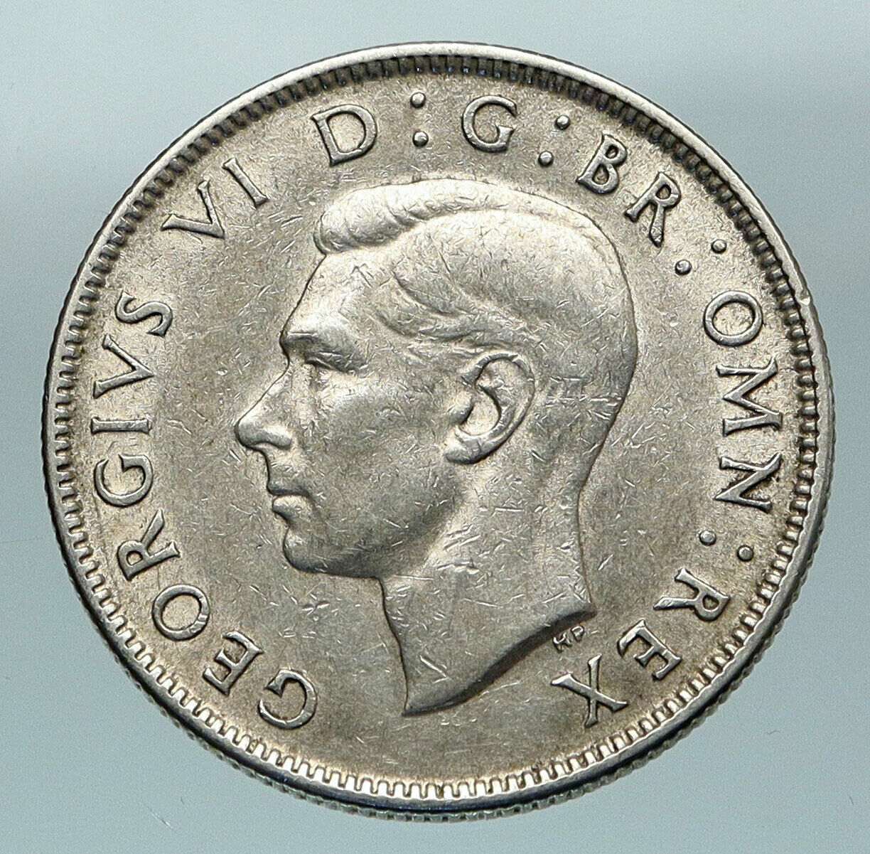 1943 Great Britain United Kingdom King George VI SILVER 2 SHILLING Coin i84582