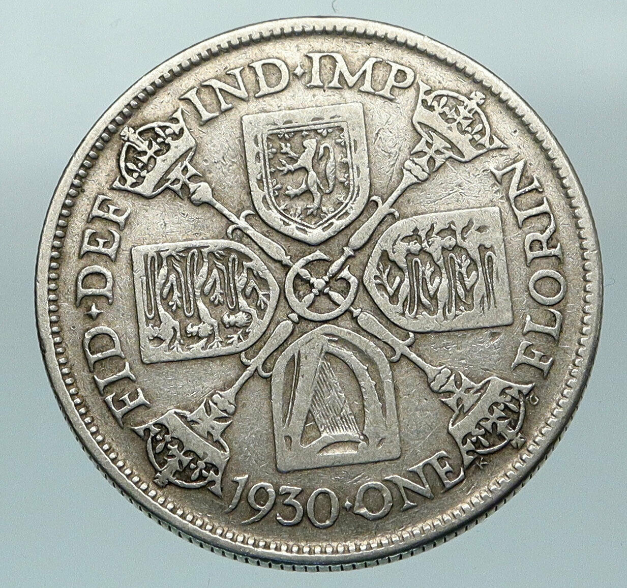 1930 United Kingdom Great Britain GEORGE V Silver Florin 2 Shillings Coin i84573