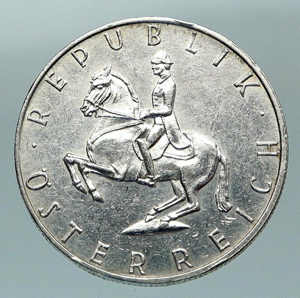 1966 AUSTRIA Spanish HORSE RIDER Vintage Silver 5 Shilling Austrian Coin i84579