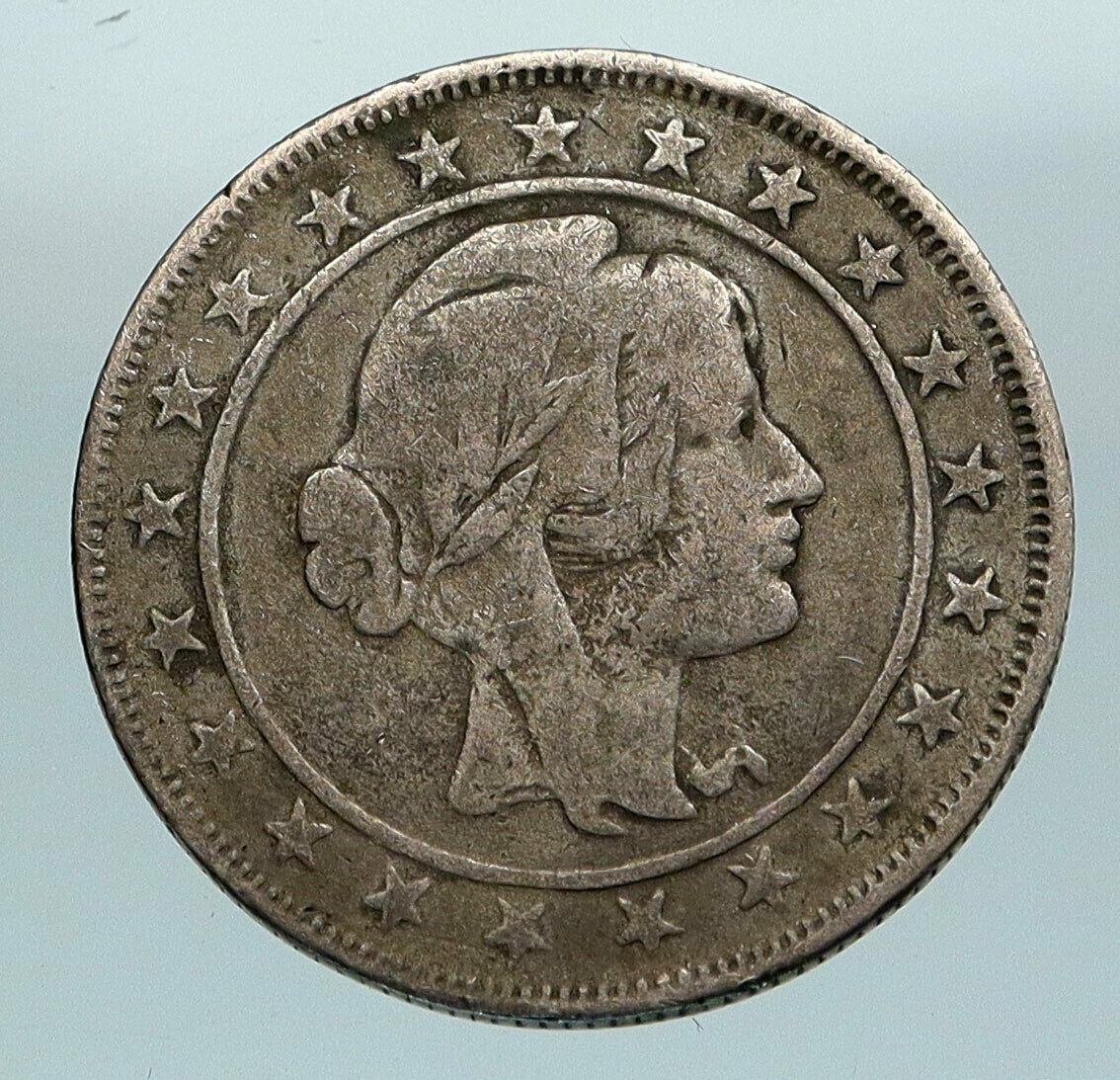 1928 BRAZIL Woman of Republic OLD Antique Brazilian Silver 2000 Reis Coin i84604