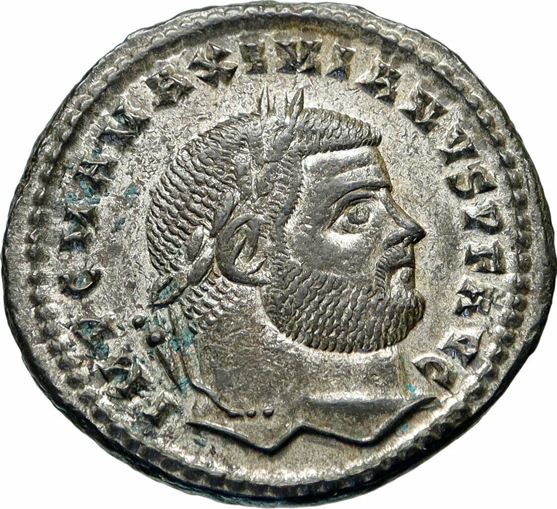 MAXIMIAN Authentic Ancient 297AD Cyzicus Follis Genuine Roman Coin GENIUS i84391