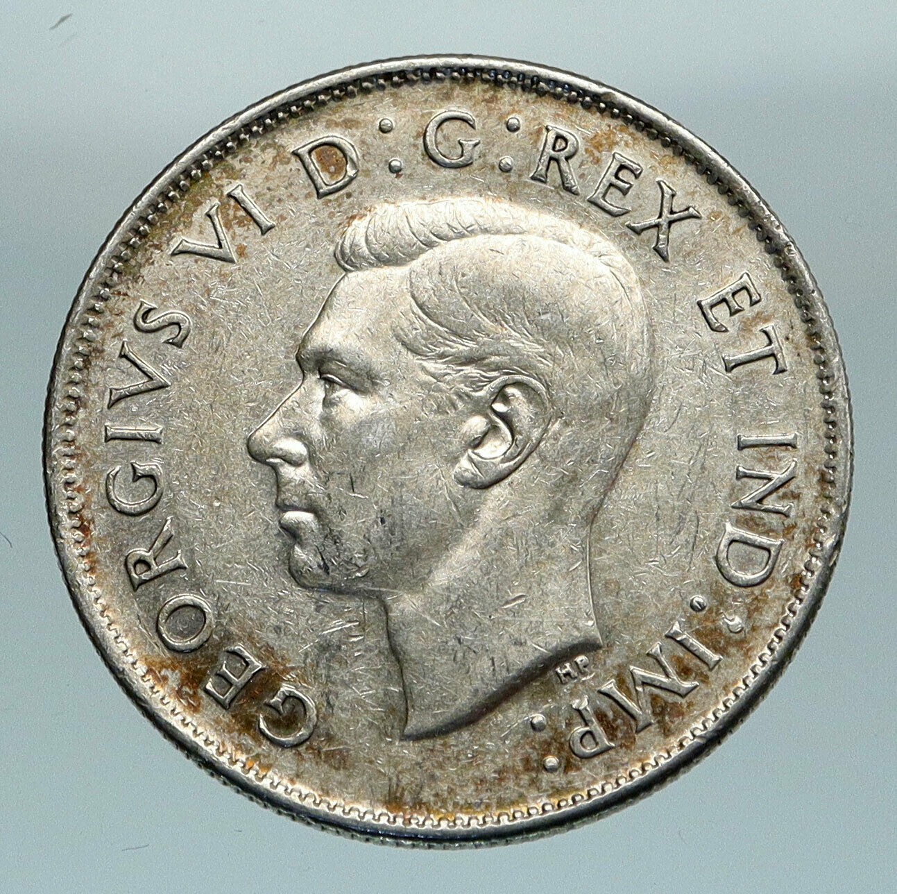 1943 CANADA UK King GEORGE VI Lions Crown Large Old SILVER 50 Cents Coin i84608