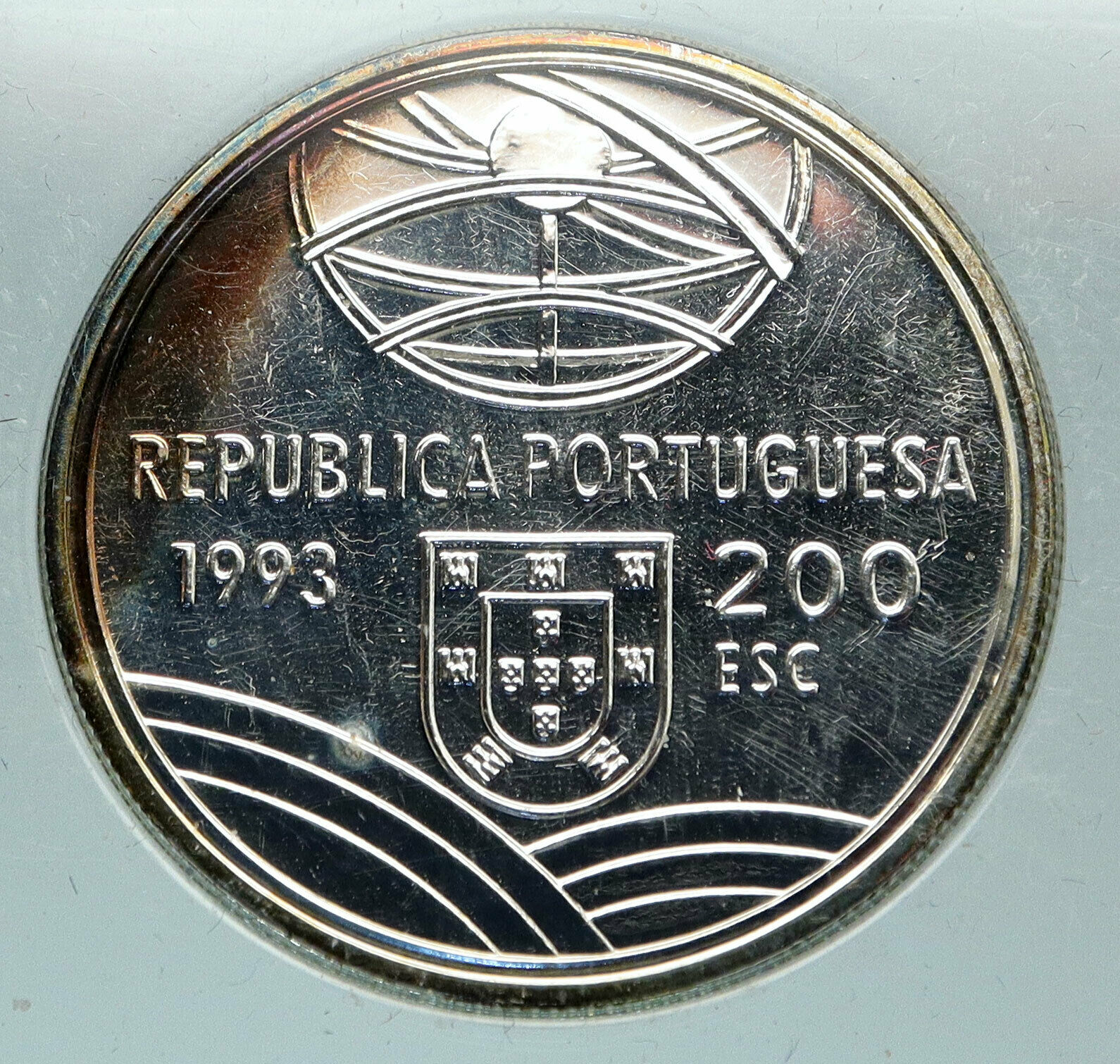 1993 PORTUGAL Espingarda Mounted Cavalry Rifle Proof Silver 200 Esc Coin i84619