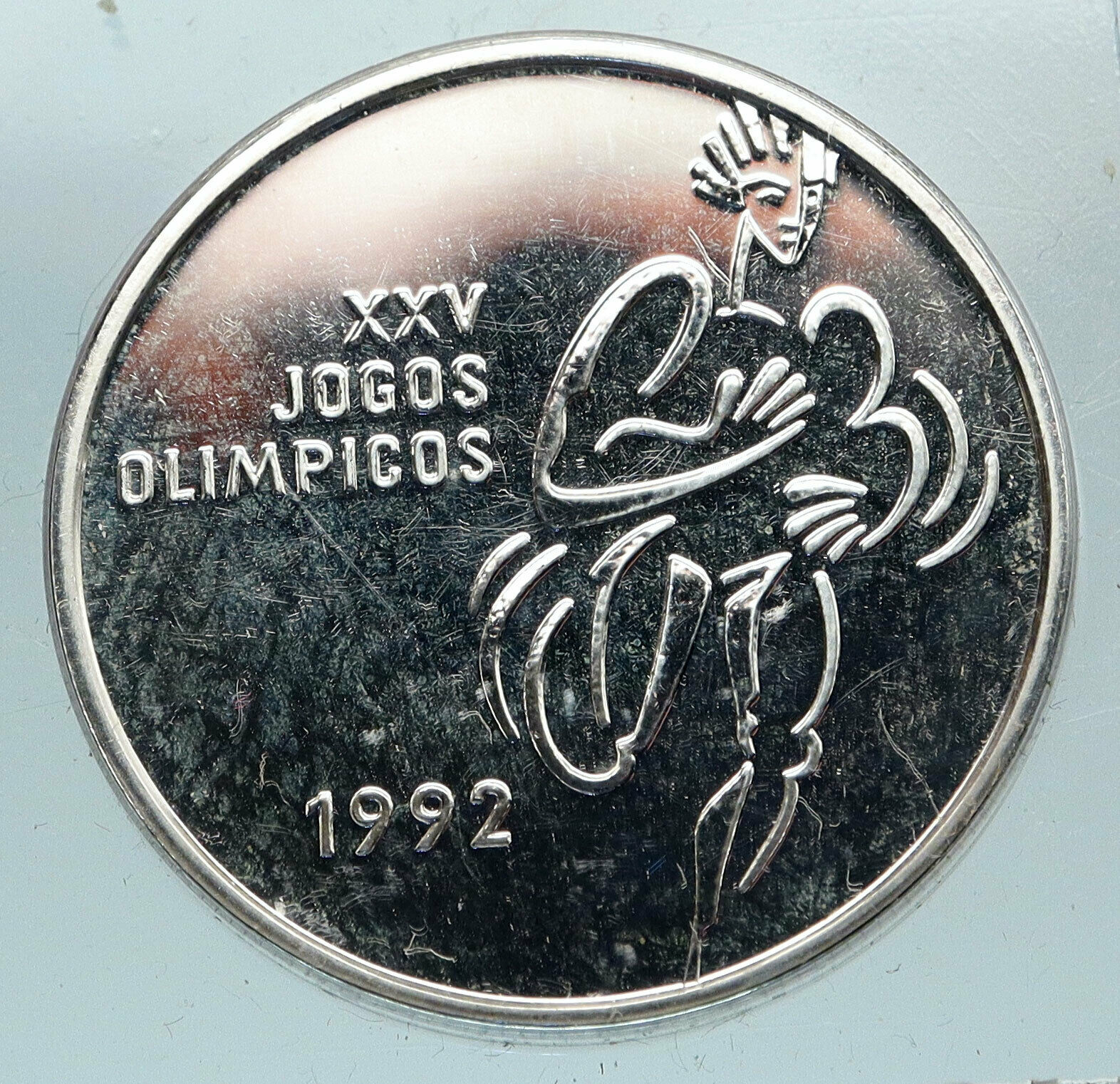 1992 PORTUGAL Barcelona Spain Olympic Games Proof Silver 200 Escudos Coin i84614