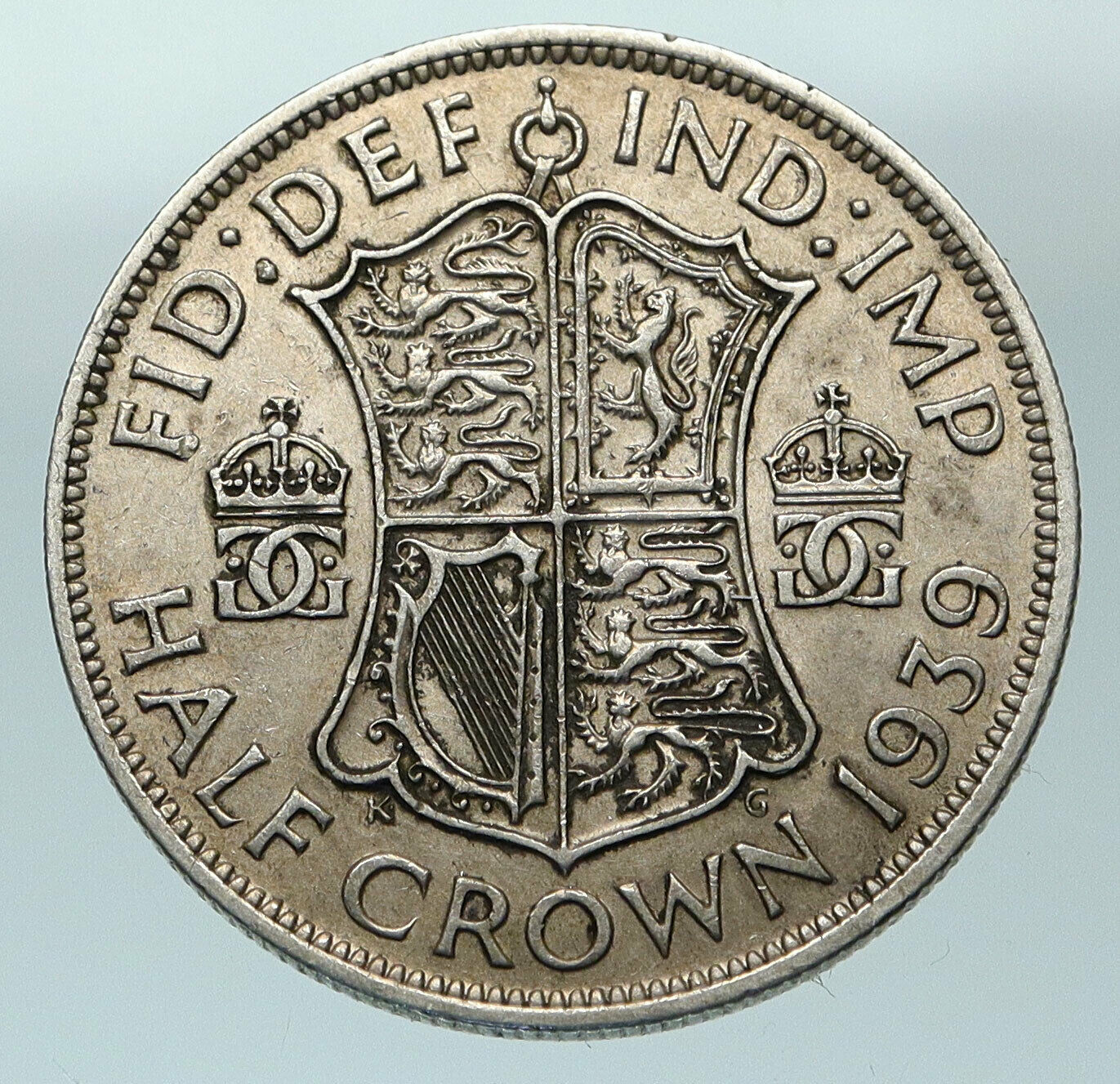 1939 Great Britain United Kingdom UK GEORGE VI OLD Silver Half Crown Coin i84490