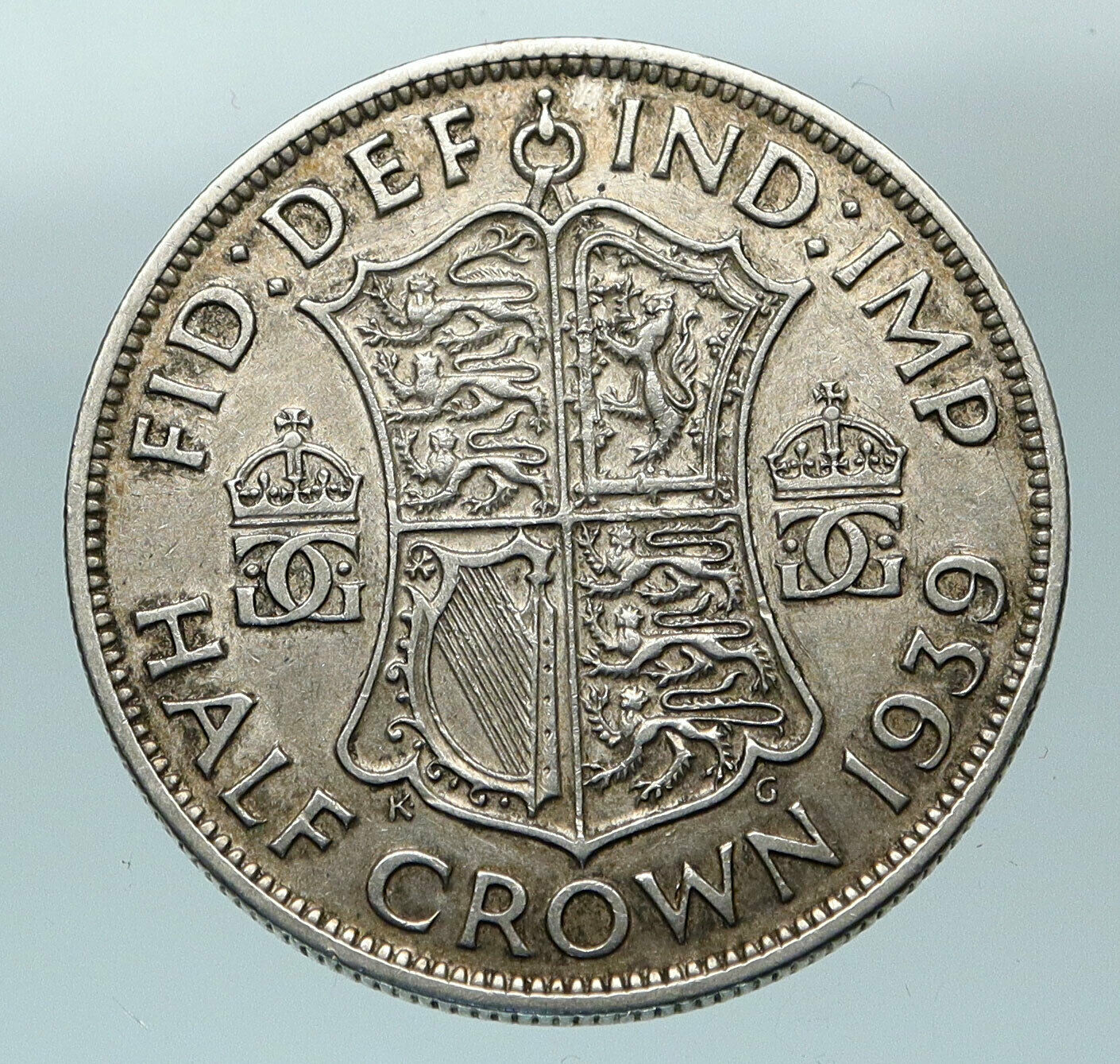 1939 Great Britain United Kingdom UK GEORGE VI Silver Half Crown Coin i84505