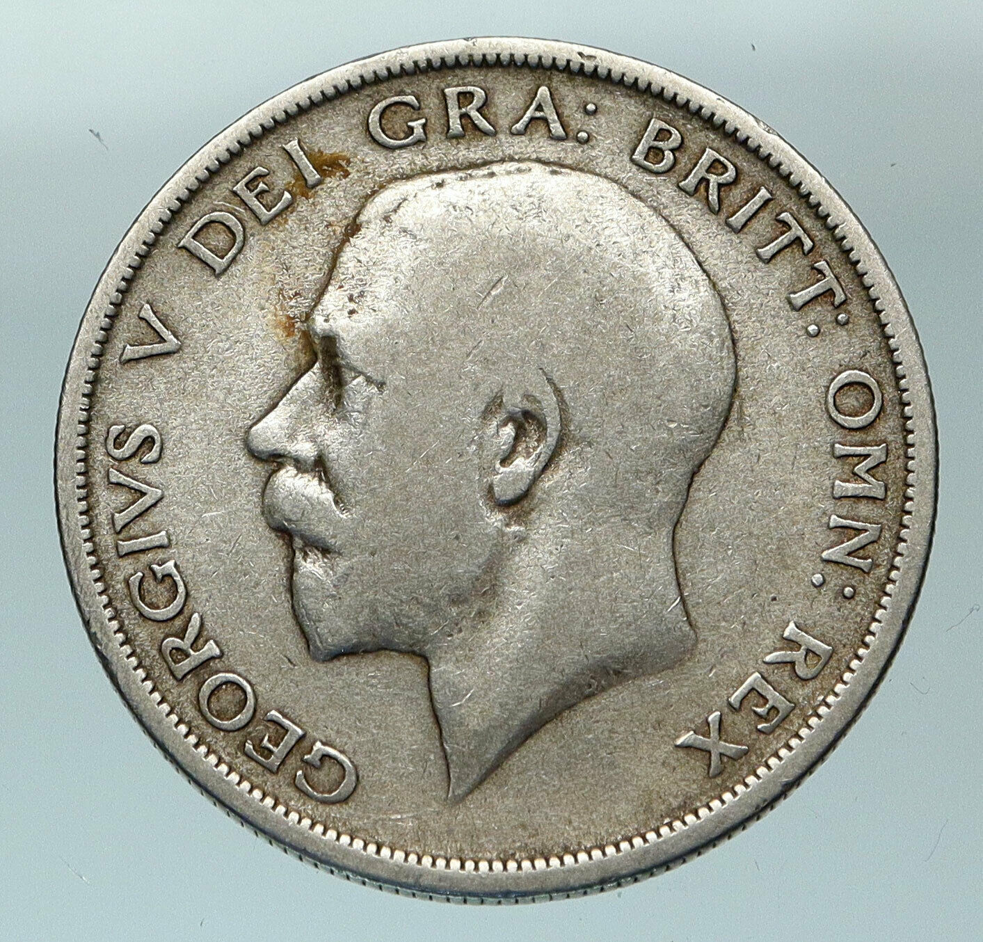 1920 Great Britain United Kingdom UK King GEORGE V Silver Half Crown Coin i84492