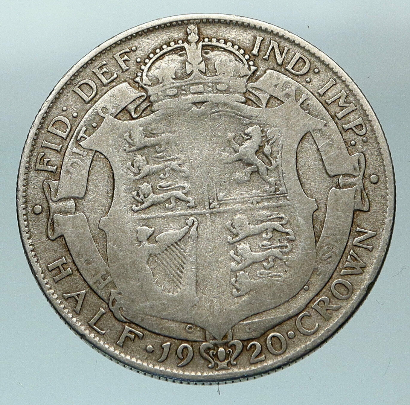 1920 Great Britain United Kingdom UK King GEORGE V Silver Half Crown Coin i84492