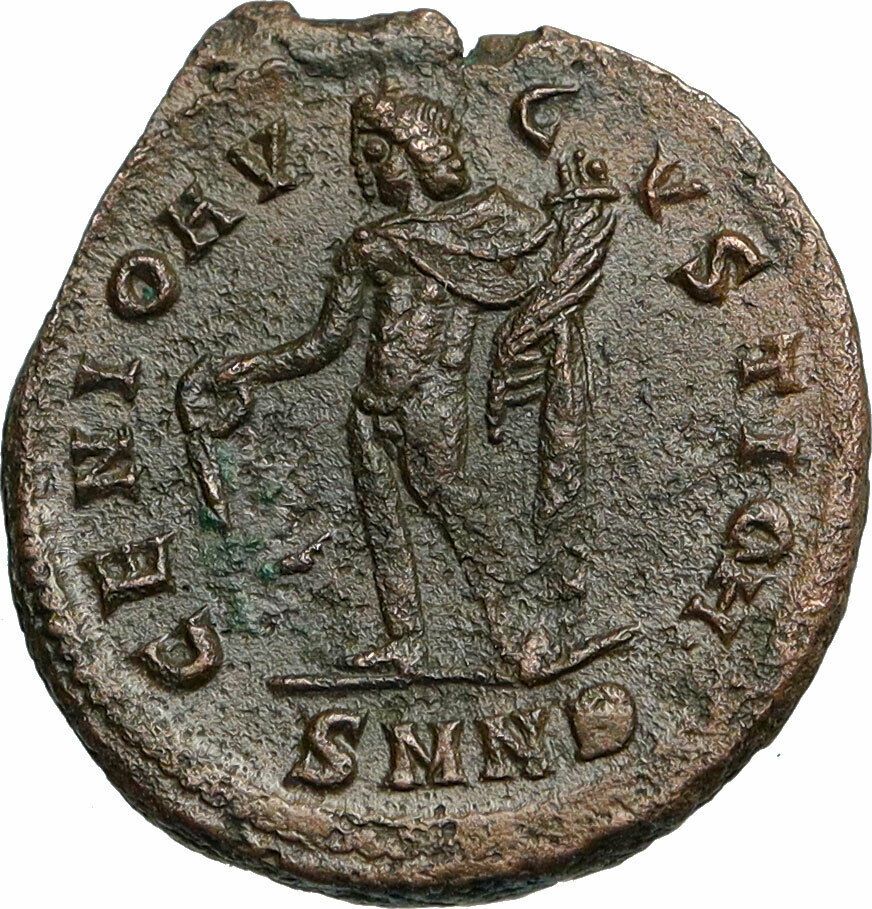 MAXIMINUS II DAIA Authentic Ancient 310AD Follis Roman Coin w GENIUS i84757