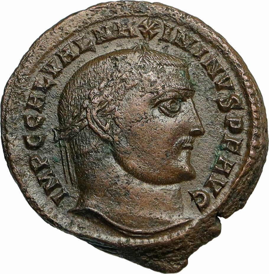 MAXIMINUS II DAIA Authentic Ancient 310AD Follis Roman Coin w GENIUS i84757