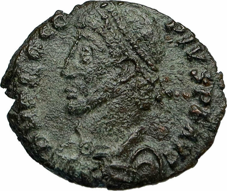 PROCOPIUS w Christian CHI-RHO RARE Authentic Ancient 365AD Roman Coin i84750