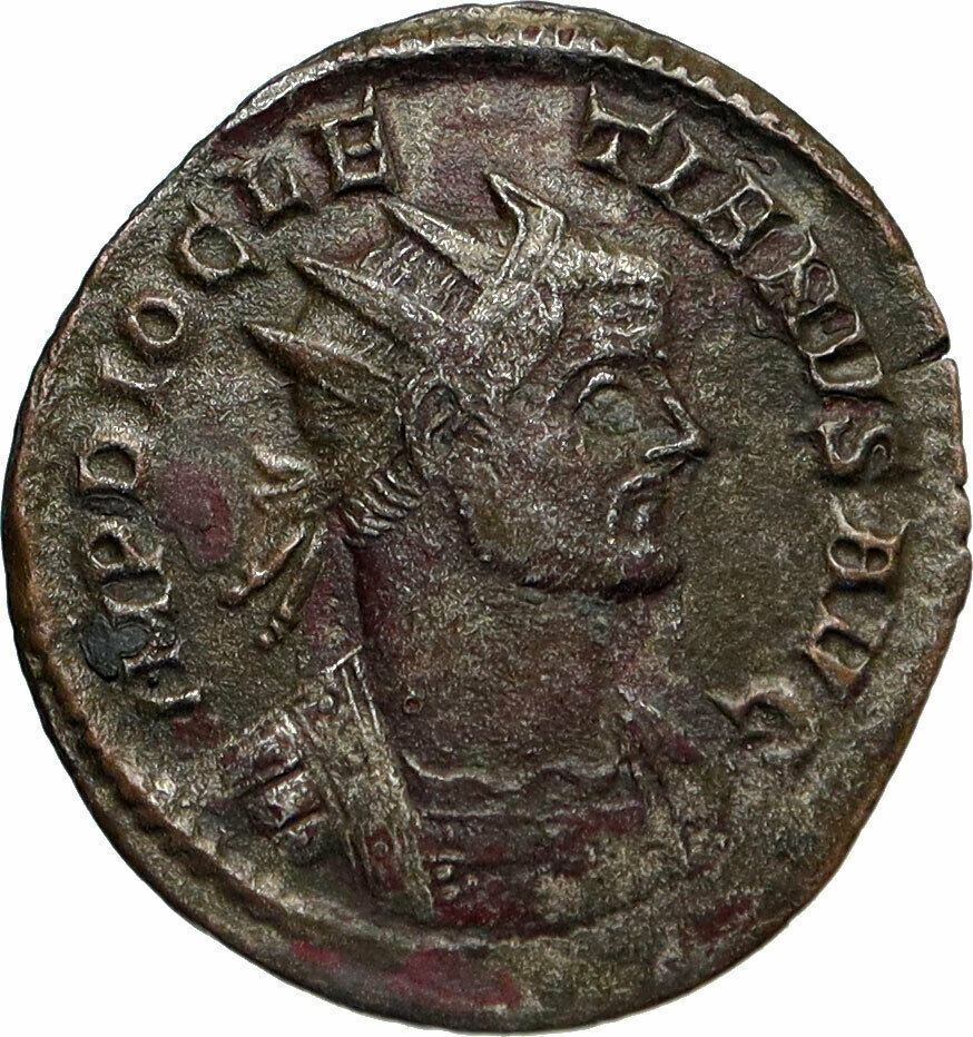 DIOCLETIAN Authentic Ancient 292AD Rome Genuine Roman Coin JUPITER EAGLE i84734