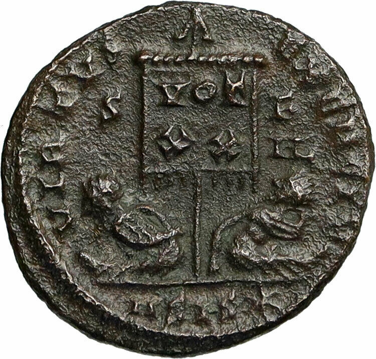 CONSTANTINE I the GREAT Authentic Ancient 320AD Roman Coin w CAPTIVES i84743