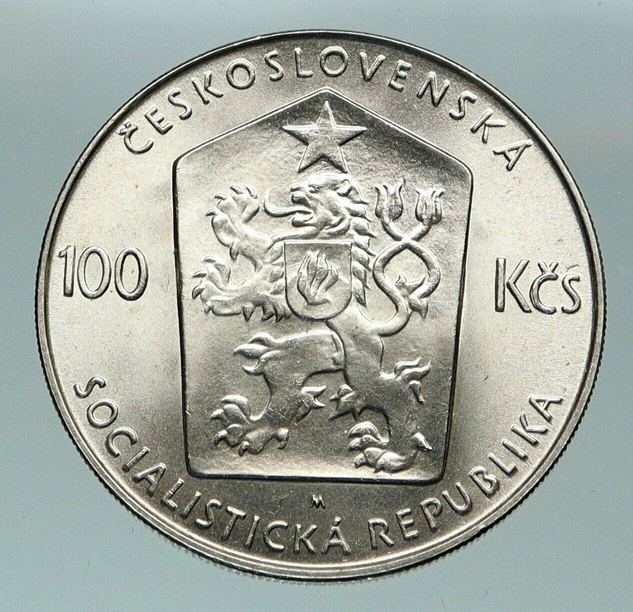 1982 CZECH REPUBLIC Czechoslovakia IVAN OLBRACHT Silver 100 Korun Coin i84722