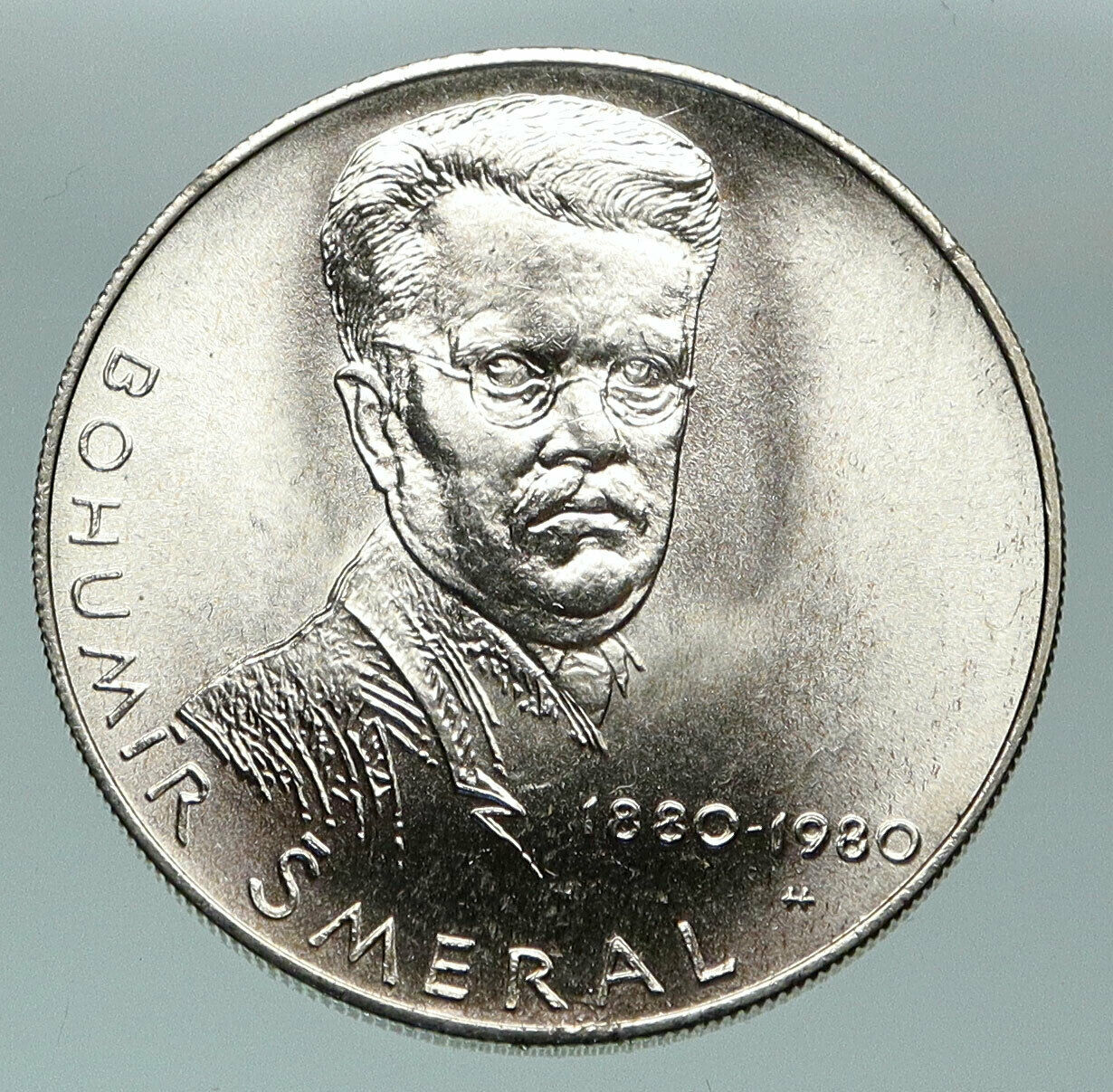 1980 CZECH REPUBLIC Czechoslovakia BOHUMIR SMERAL Silver 100 Korun Coin i84725