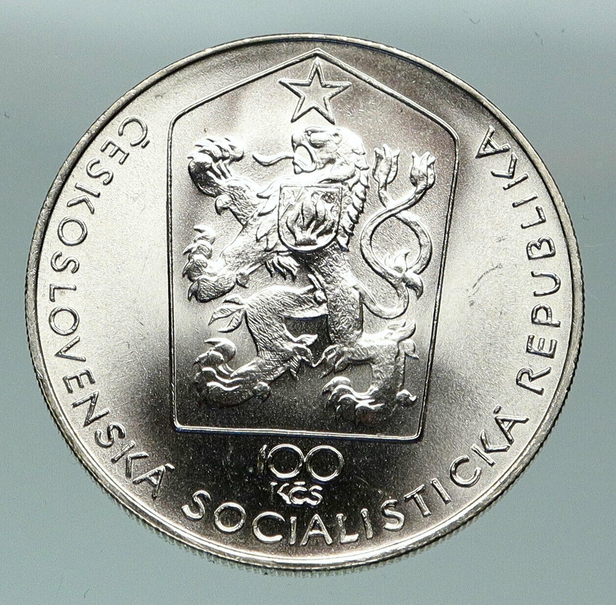 1980 CZECH REPUBLIC Czechoslovakia BOHUMIR SMERAL Silver 100 Korun Coin i84725