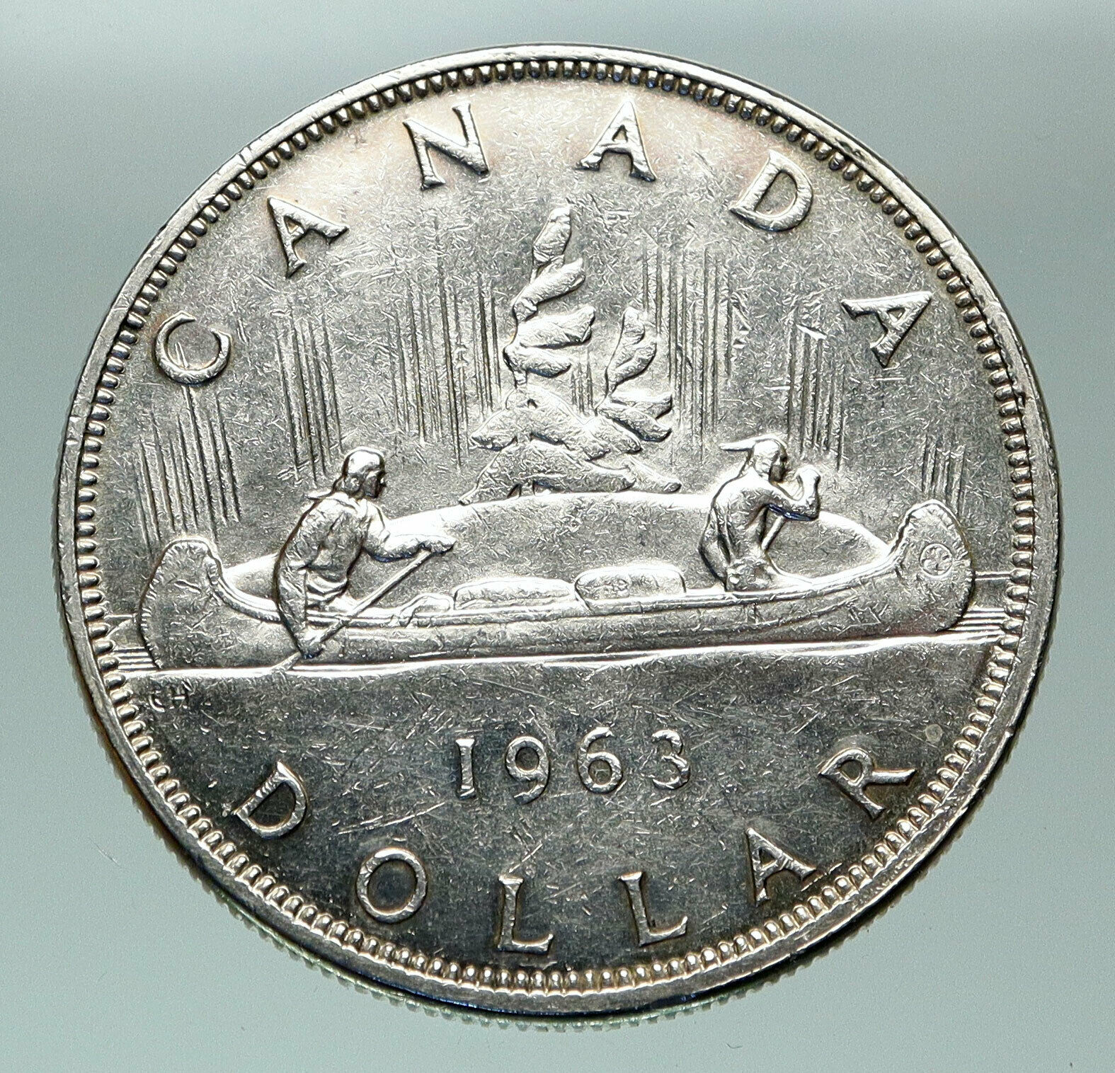 1963 CANADA w UK Queen Elizabeth II VINTAGE Voyagers Silver Dollar Coin i84866