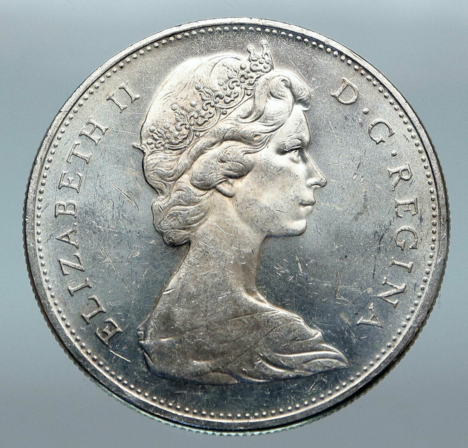 1963 CANADA w UK Queen Elizabeth II VINTAGE Voyagers Silver Dollar Coin i85208