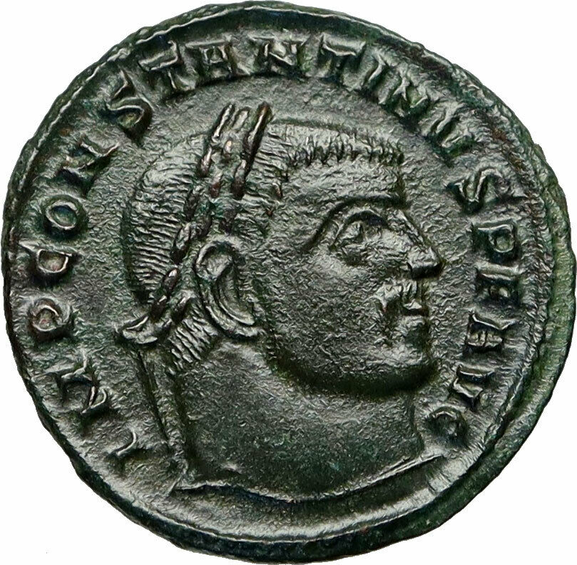 CONSTANTINE I the Great Authentic Ancient 312AD Roman Coin JUPITER EAGLE i85015