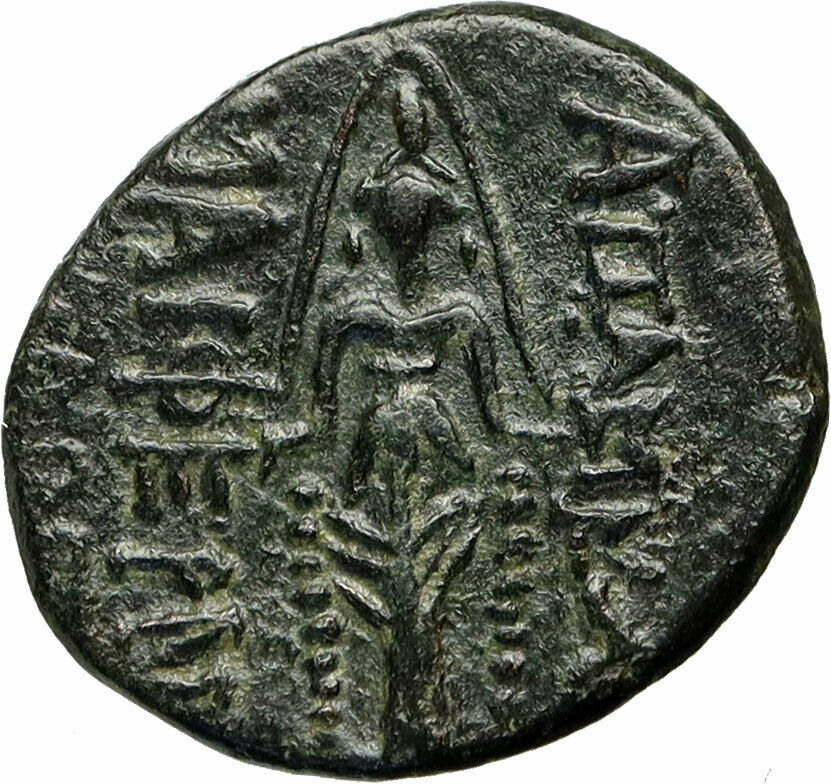 APAMEIA in PHRYGIA 88BC Authentic Ancient Greek Coin ZEUS ARTEMIS Statue i85021