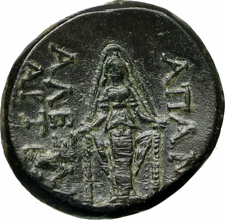 APAMEIA in PHRYGIA 88BC Authentic Ancient Greek Coin ZEUS ARTEMIS Statue i85017