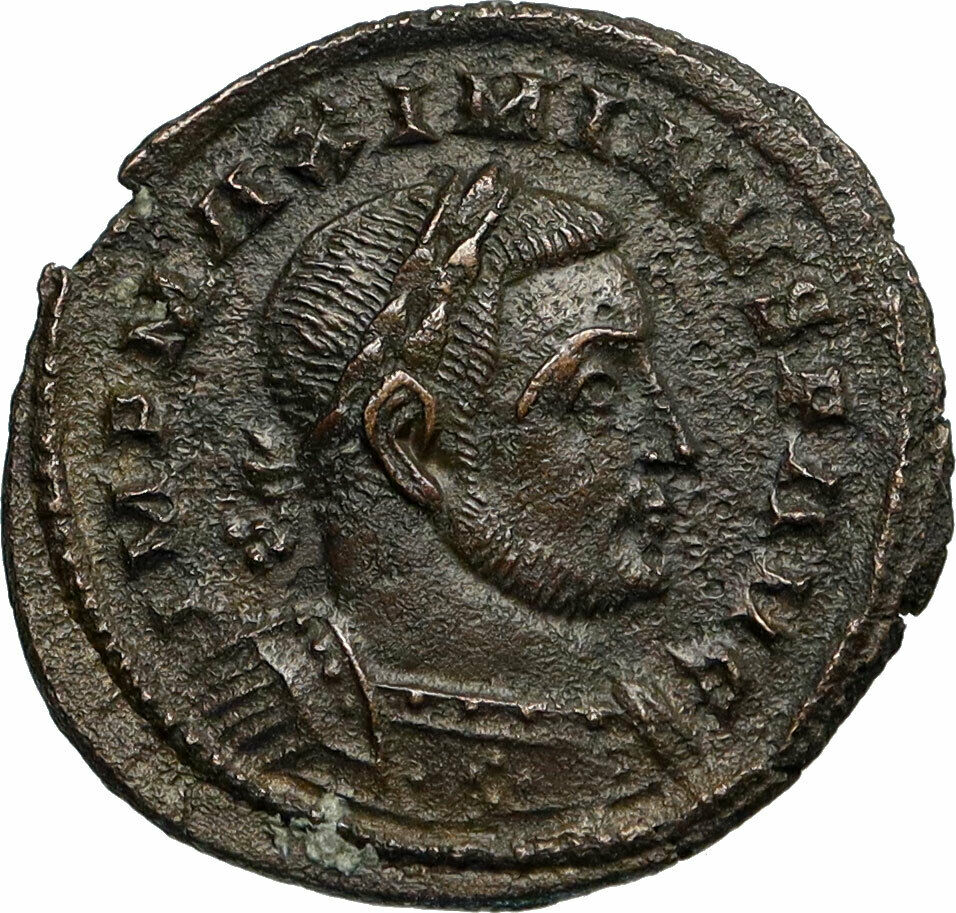 MAXIMINUS II Daia Authentic Ancient Roman LONDON 310AD Coin w GENIUS i84699