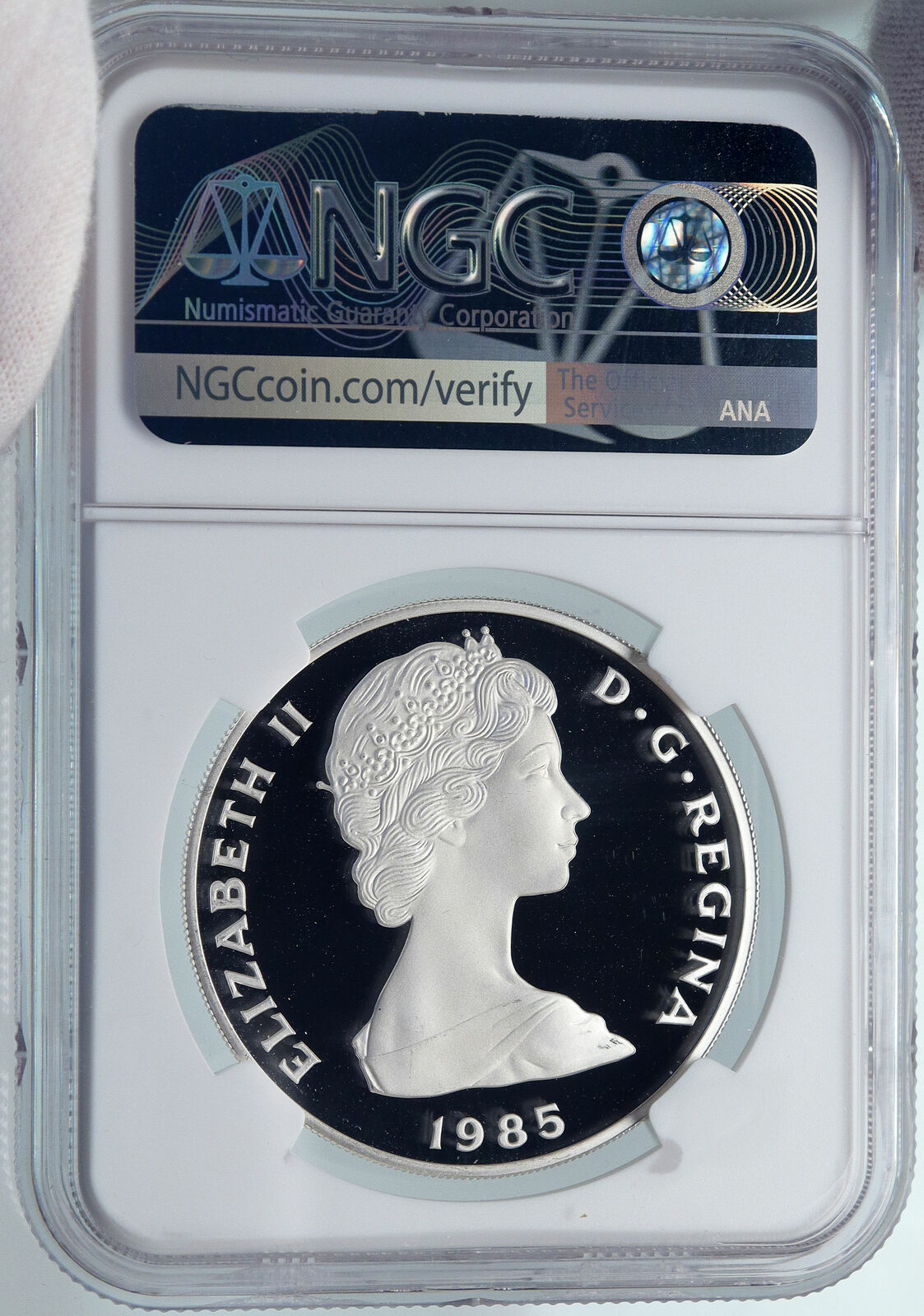 1985 TURKS AND CAICOS Decade for Women UN Proof Silver 10 Crown Coin NGC i85238