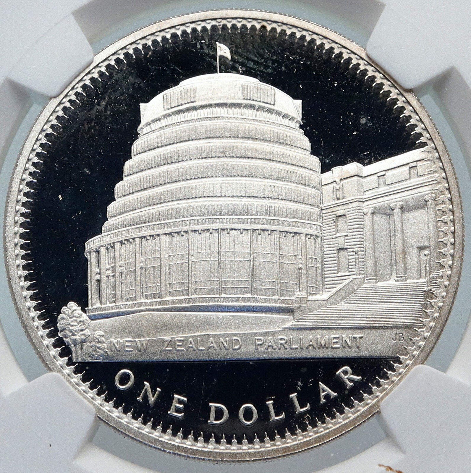 1978 NEW ZEALAND Queen CORONATION ANNIVER Elizabeth II Silver $1 Coin NGC i85247