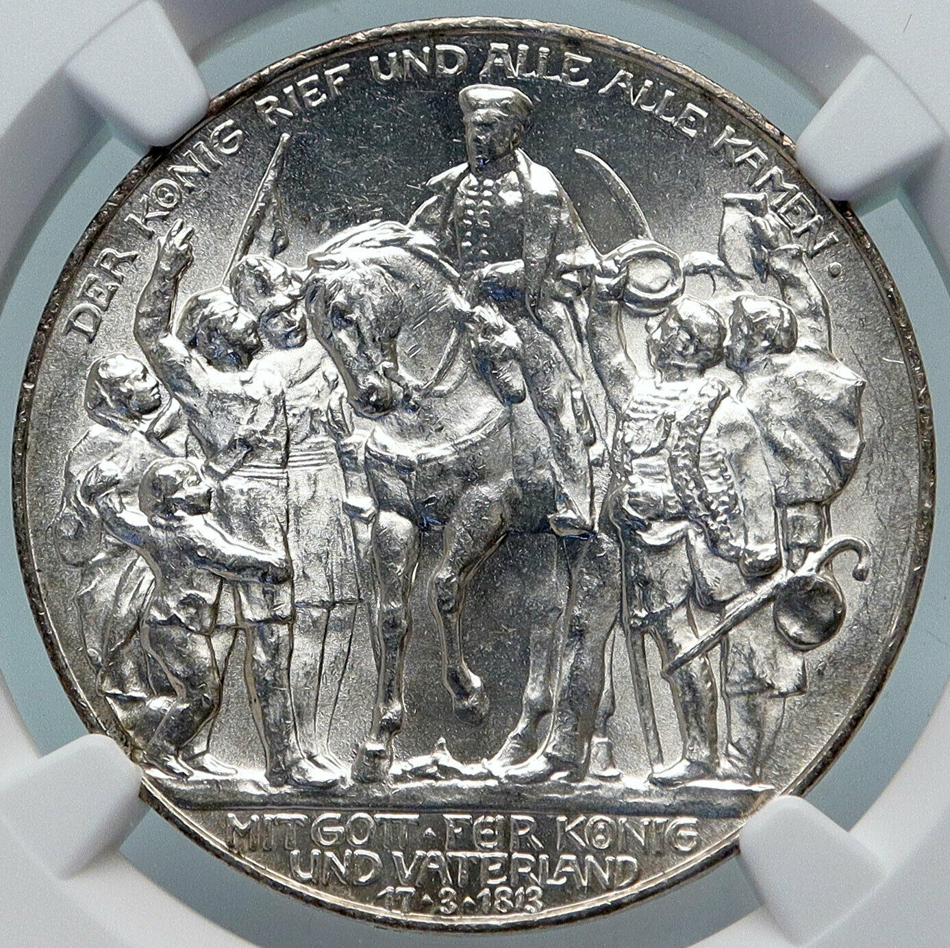 1913 GERMANY William III Prussia Coalition War NAPOLEON Silver 3 Coin NGC i85279