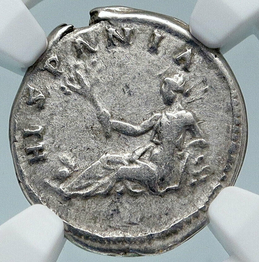 HADRIAN Travels to SPAIN Authentic Ancient 134AD Silver Roman Coin NGC i85227