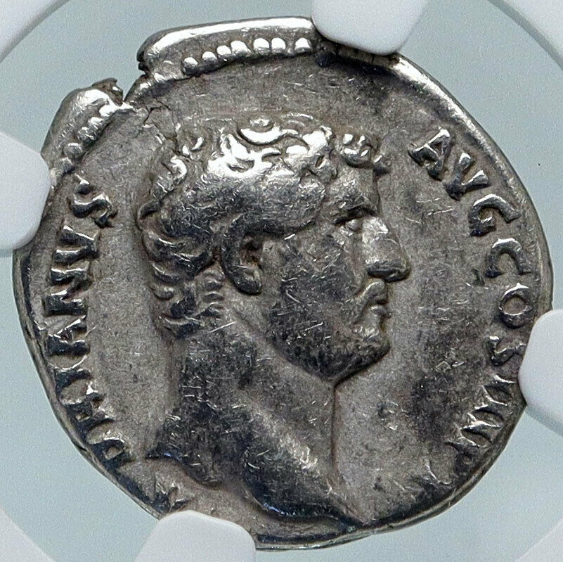 HADRIAN Travels to AFRICA Authentic Ancient 134AD Silver Roman Coin NGC i85225