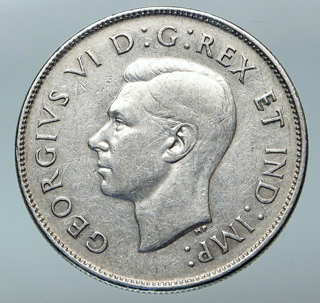 1945 CANADA UK King GEORGE VI Lions Crown Large Old SILVER 50 Cents Coin i85289