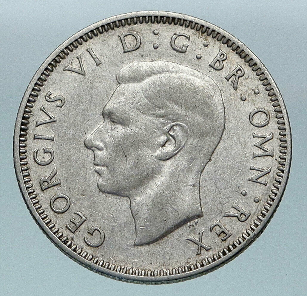 1942 Great Britain UK United Kingdom King George VI SILVER SHILLING Coin i85192