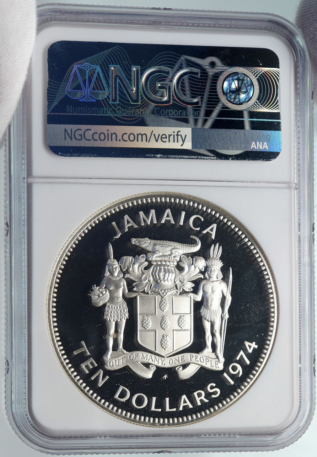 1974 JAMAICA Sir Henry Morgan Royal Lieutenant PROOF SILVER $10 Coin NGC i85397