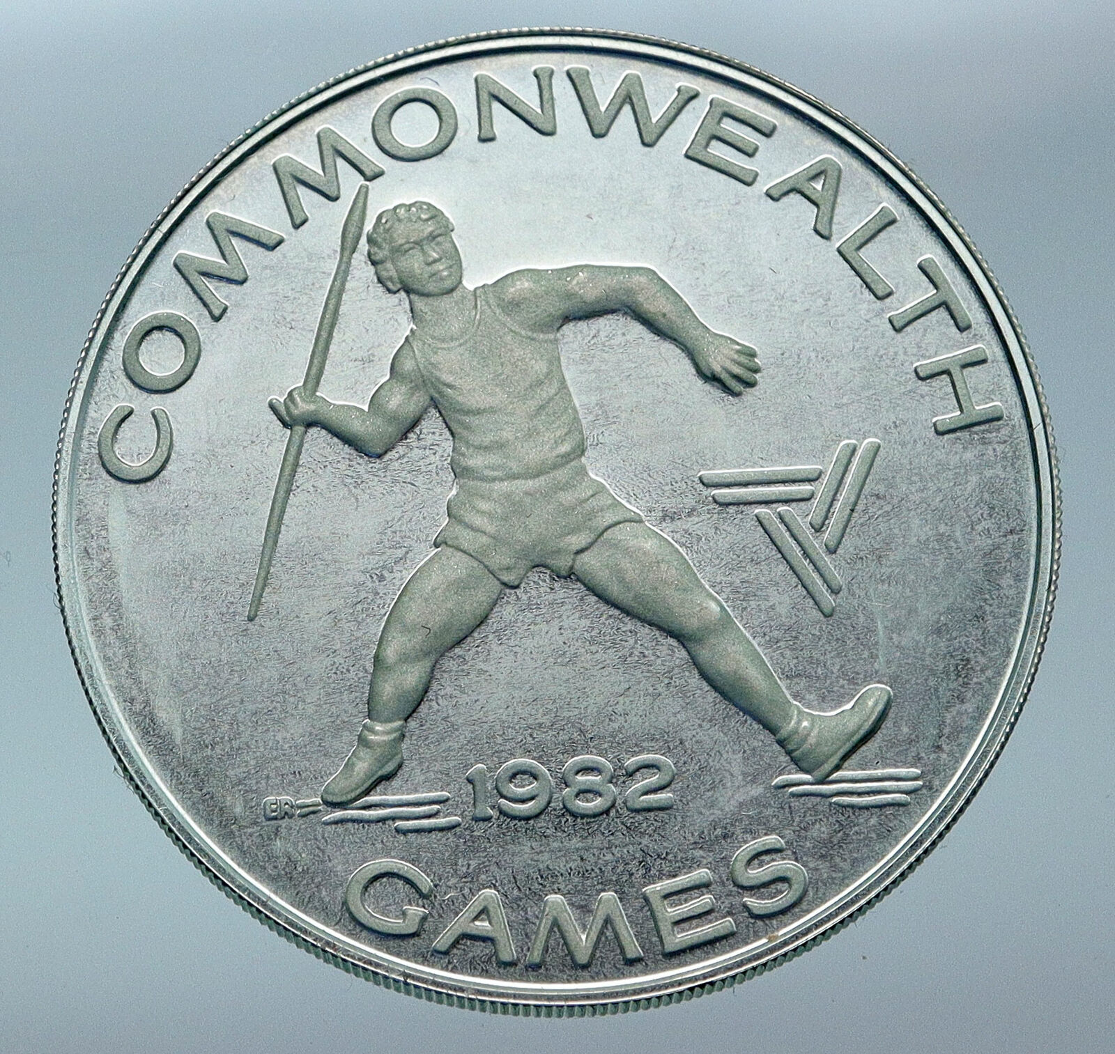 1982 SAMOA UK British COMMONWEALTH GAMES Old Proof Silver $10 Tala Coin i85546