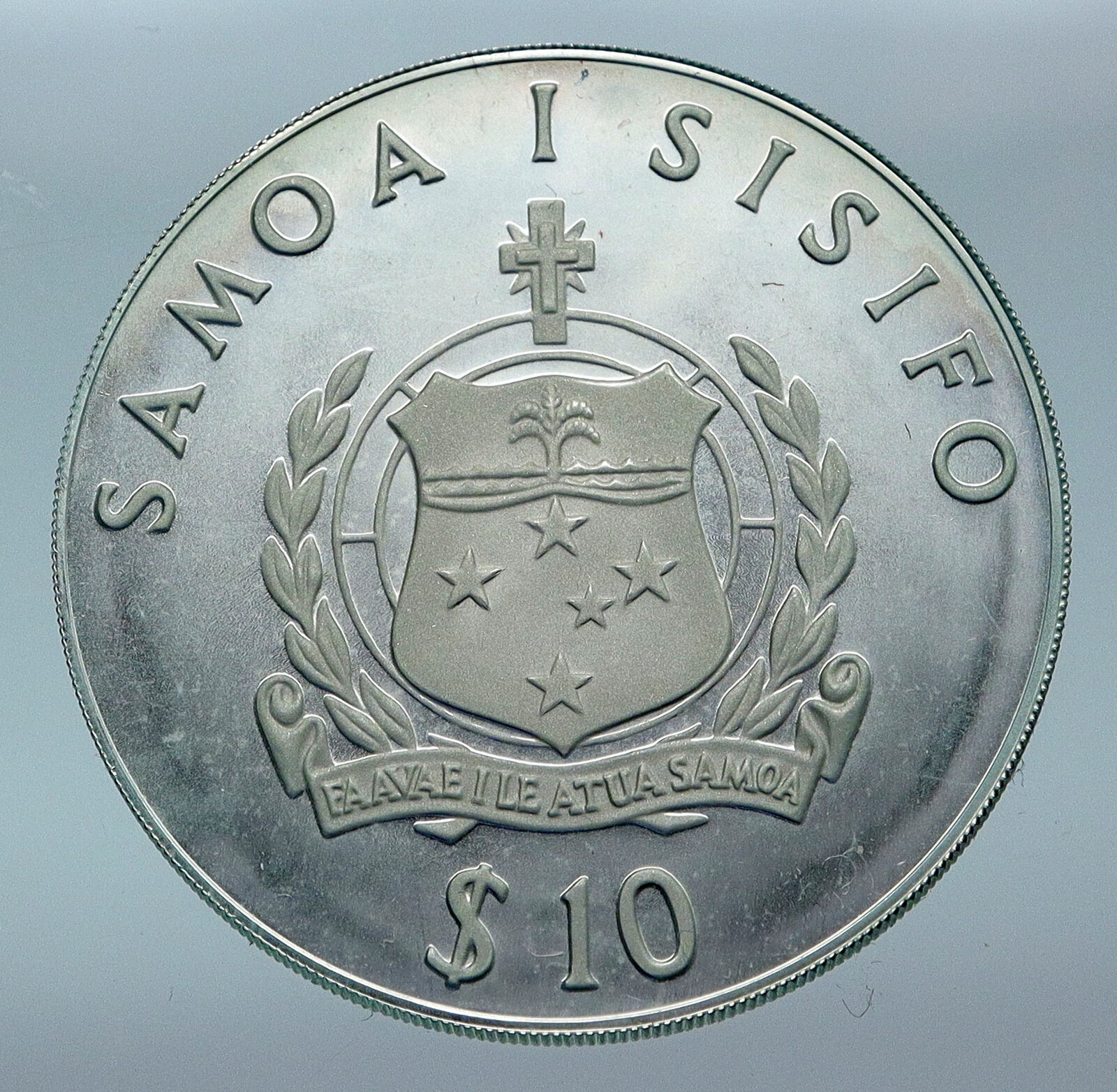 1982 SAMOA UK British COMMONWEALTH GAMES Old Proof Silver $10 Tala Coin i85546