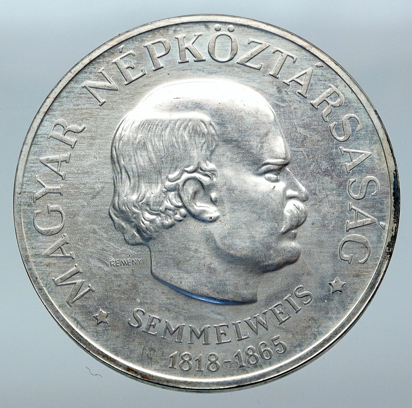 1968 HUNGARY 150 Yrs Ignzas Semmelweis OLD Vintage Silver 100 Forint Coin i85551